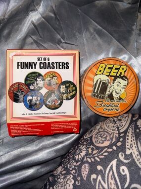 Set of 6 Funny Coasters (New in Shrink Wrap)
